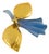Antigona Paris Gilt Metal and Blue Resin Bird Brooch For Sale