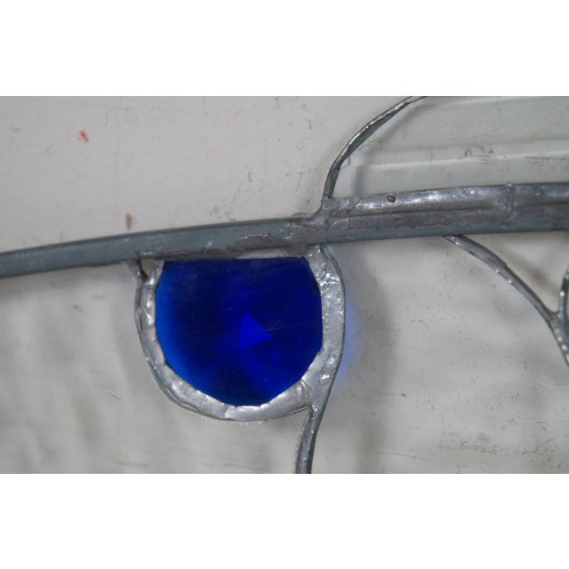 Vintage Stained Glass Sun Catcher Barracuda Fish Studio Art For Sale - Image 12 of 13