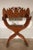 19th Century Anglo-Indian Brass Inlaid Savonarola Chair With Peacocks For Sale - Image 9 of 12