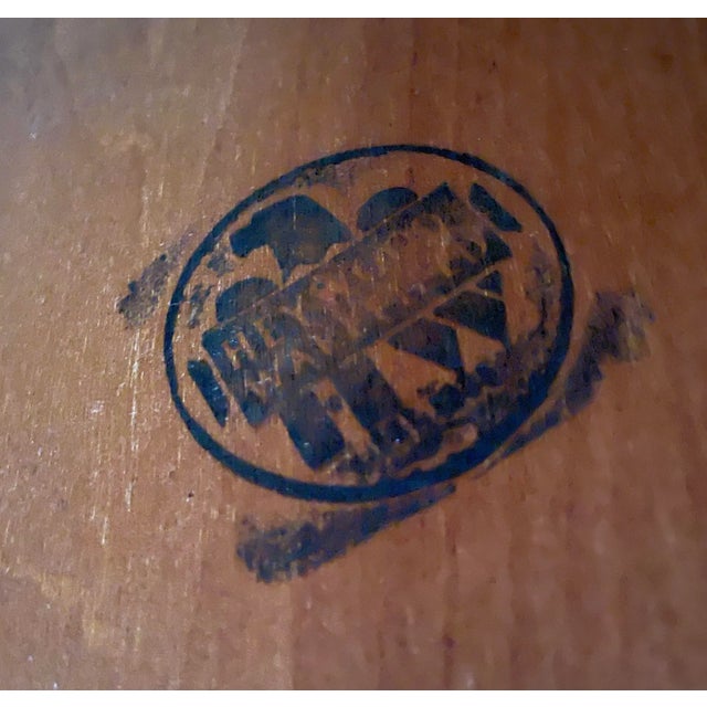 Heywood Wakefield Ashcraft Coffee / Side Table Two Tiered Rattan Trim For Sale - Image 9 of 10