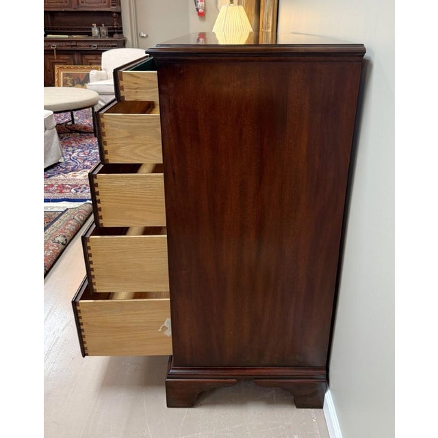 1990s Rare Henkel Harris Mahogany Gentleman’s Chest Model No. 167 For Sale - Image 10 of 16