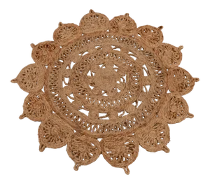 Handwoven Natural Jute Round Rug -3 Foot