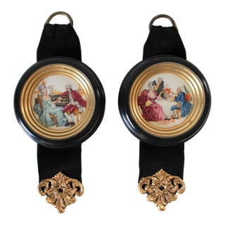 Vintage French-Style Porcelain Wall Hangings - A Pair For Sale