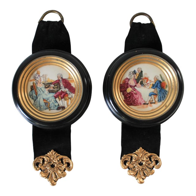 Vintage French-Style Porcelain Wall Hangings - A Pair For Sale