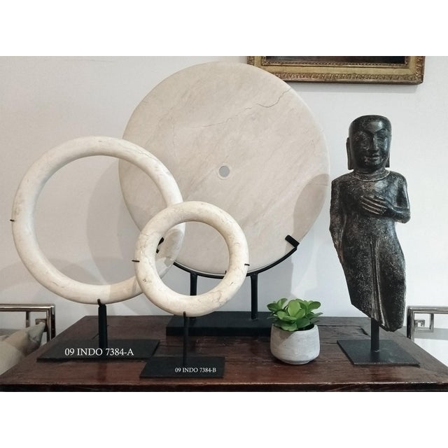 Marble Ring Sculpture on Stand, For Sale - Image 13 of 14