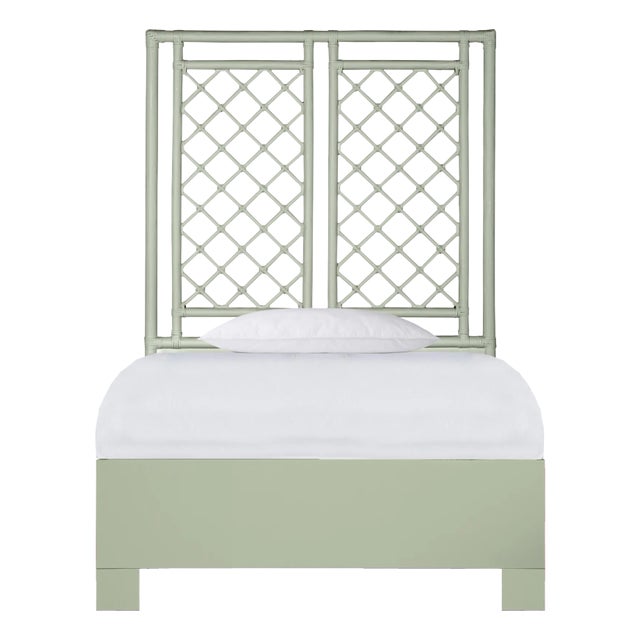 X & Diamond Standard Bed Twin Extra Long, Celery Green For Sale