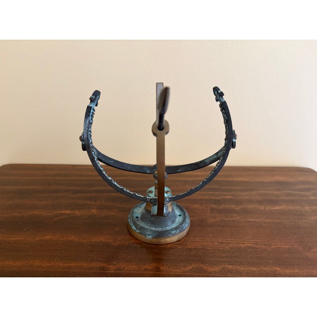 Vintage English Country Brass & Verdigris Armillary Sundial For Sale - Image 11 of 11