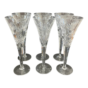 1990s Waterford Crystal Toasting Flutes - Set of 6