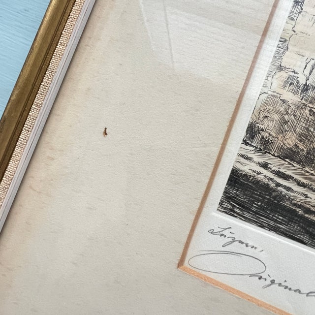 Early 20th Century Signed Original Handcolored Etching of Old Spreuer Bridge (Lucerne, Switzerland) by Paul Geissler For Sale - Image 9 of 10