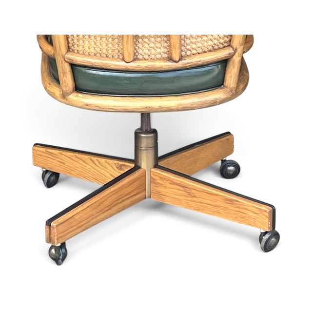 Vintage McGuire Louis XVI Swivel-Tilt Desk Chair in Green Leather For Sale - Image 18 of 18