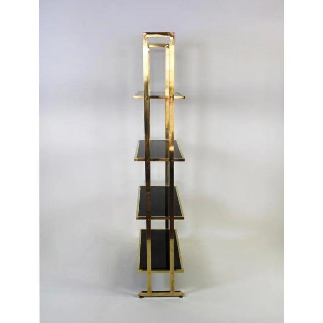 Metal Vintage Shelf in Brass & Glass, 1970s For Sale - Image 7 of 10