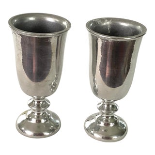 1960s Royal Wilton Pewter -“Plough Tavern” Goblets - a Pair For Sale