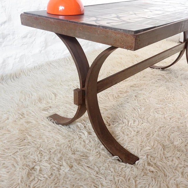Metal French Brutalist Coffee Table, 1970s For Sale - Image 7 of 14