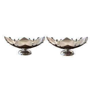 Pair of Damar 925 Sterling Silver Floral Centerpiece Bowls, Turkey, Late 20th C. For Sale