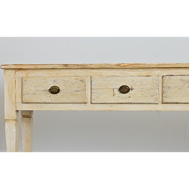 Cream Swedish 19th Century Painted Server with Five Drawers For Sale - Image 8 of 12