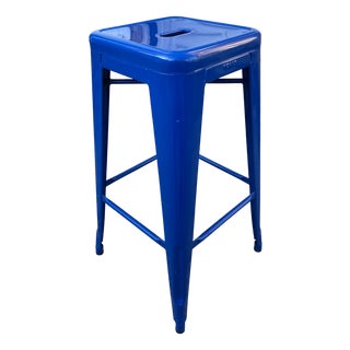 Vintage Industrial Bar Stool in Blue by Xavier Pauchard for Tolix, 2010s For Sale