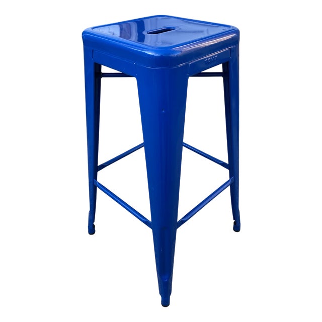 Vintage Industrial Bar Stool in Blue by Xavier Pauchard for Tolix, 2010s For Sale