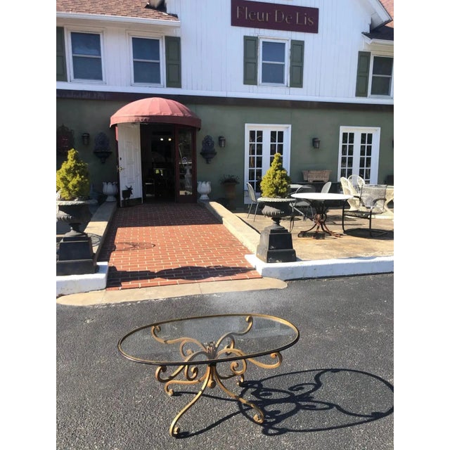 French Style Oval Iron Coffee Table For Sale - Image 12 of 13