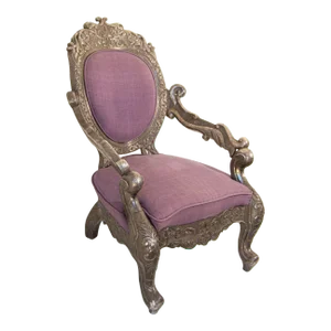 Anglo Indian Armchair Throne Silver Embossed Throne 19th Century