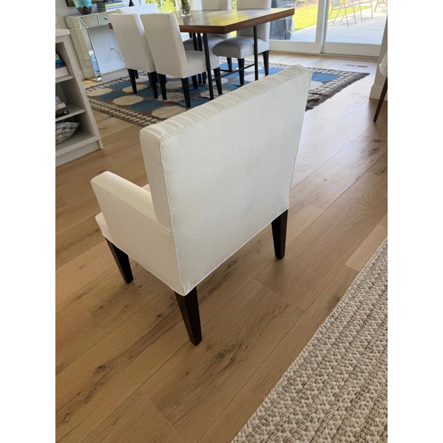 Wood Set of 6 Custom Upholstered Jean Michel Frank Style Dining Chairs by Saks Santangelo For Sale - Image 7 of 14