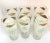 Mid century frosted glasses aqua and white atomic snowflakes and gold diamond edging.Set of six no signs of wear and tear...