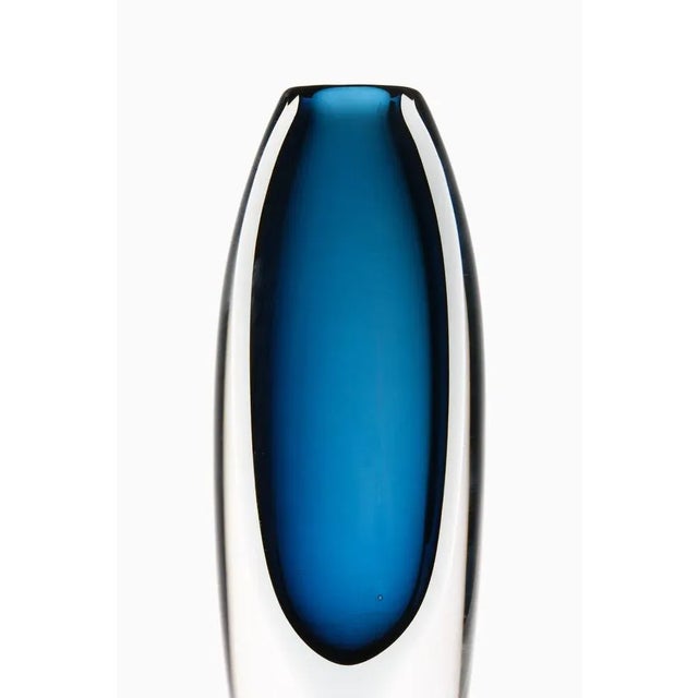 Dark blue glass vase by vicke lindstrand, 1960's additional information: material: glass style: mid century, scandinavian...