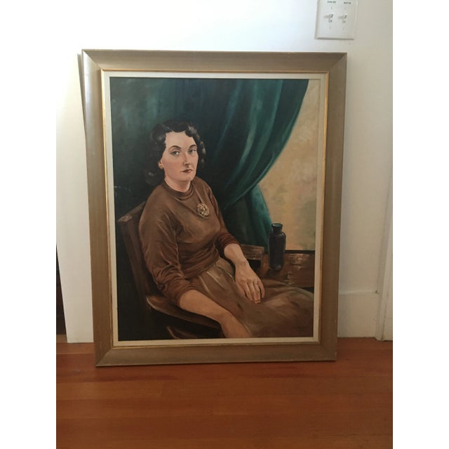 Portrait of a Lady, Joe Yaegar Oil Painting, Framed For Sale - Image 10 of 10