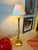 Mid-Century Modern Vintage Frederick Cooper Sculptural Brass Floor Lamp Hollywood Regency Original Shade For Sale - Image 3 of 12