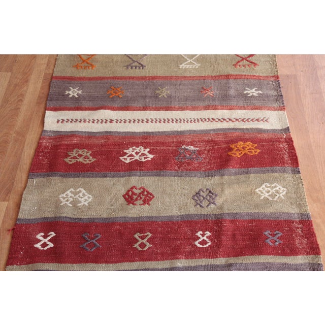 1950s Handmade Warm Color Kilim Runner For Sale In Tampa - Image 6 of 10
