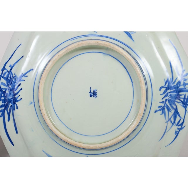 Blue Japanese Blue and White Imari Platters, a Pair For Sale - Image 8 of 9