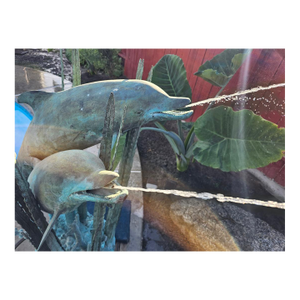 1990s Bronze Dolphin Water Fountain