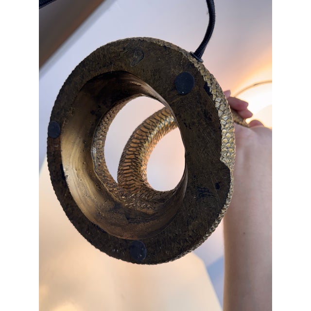 Metal Brett Beldock for Cb2 Snake Bronze Table Lamp For Sale - Image 7 of 12