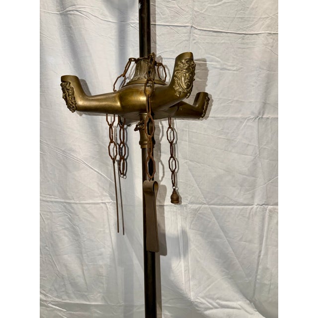 Antique Bronze Oil Lamp, 1890s For Sale - Image 4 of 11
