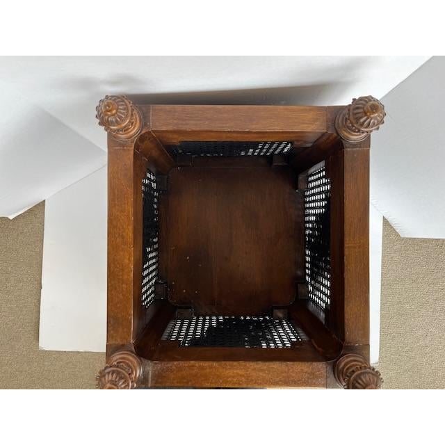 Square Wood planter with cained panels on four sides. Distinctive decorative wood detail and a carved traditional French...