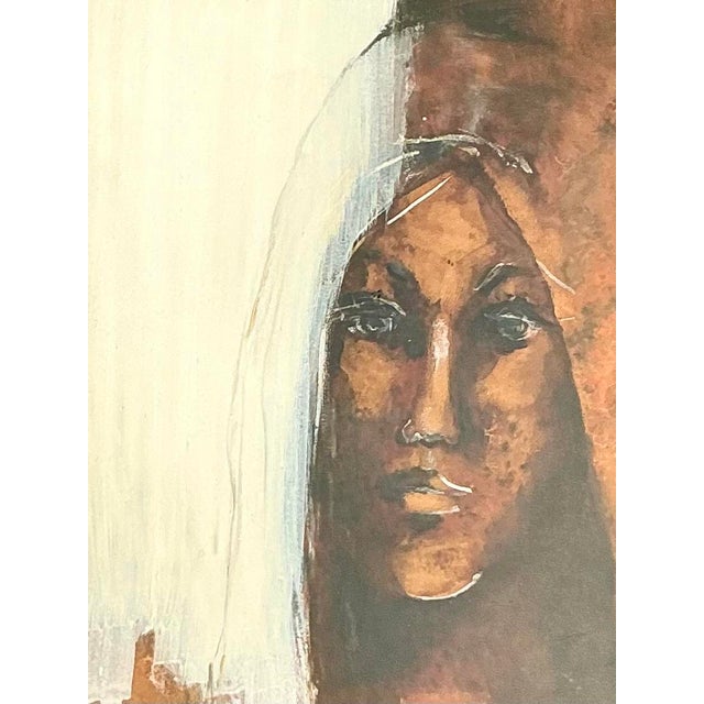 Late 20th Century Vintage Original Abstract Portrait of Woman For Sale - Image 5 of 12