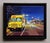 JJ's Hot Dog Truck II by Maria Mijares | Acrylic on Linen Yellow food truck on a city street at night For Sale - Image 4 of 4