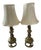 A Pair of 1950s Carved Bronzed Brass Lamps For Sale