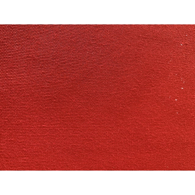 Vintage Scarlet Red Upholstery Solid Fabric- 4 Yards For Sale