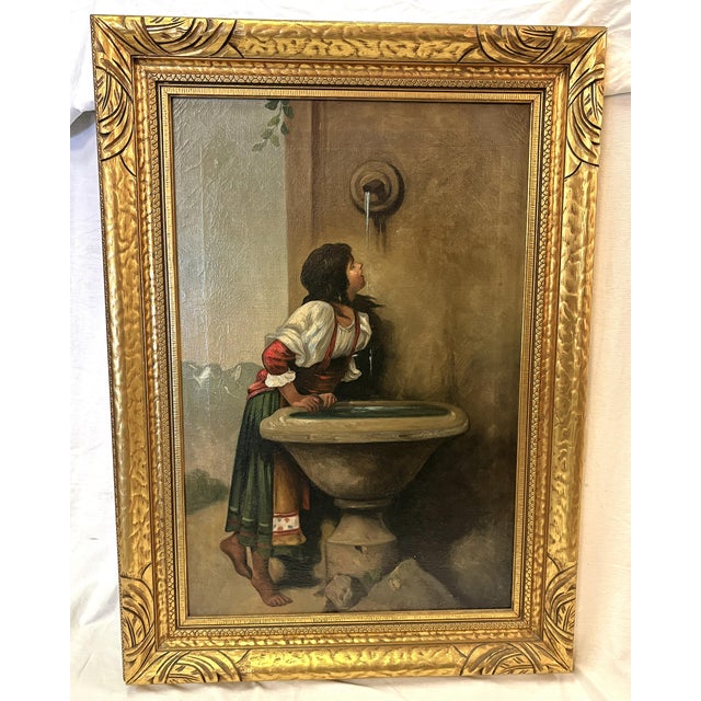 Splendid original oil painting on canvas inspired by Léon Bonnat (France 1833-1922) from the early 20th century. Bonnat...
