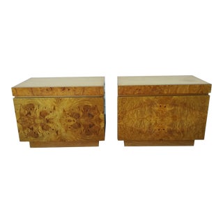 Mid Century Modern Roland Carter for Lane Furniture Burlwood Nightstands - a Pair For Sale