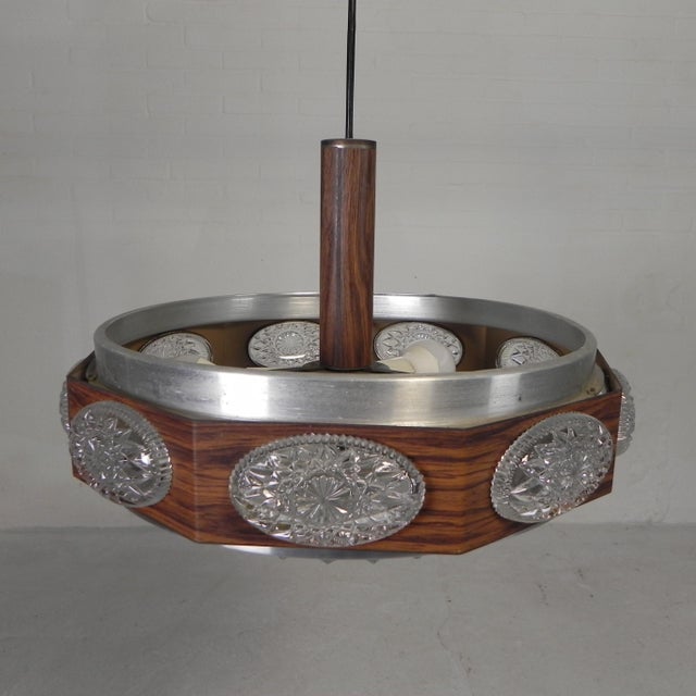 Vintage Lakro Pendant Lamp with Oval Glass Plates, 1970s For Sale - Image 10 of 17