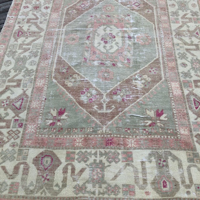 Textile Antique Turkish Rug | 6x7 For Sale - Image 7 of 9