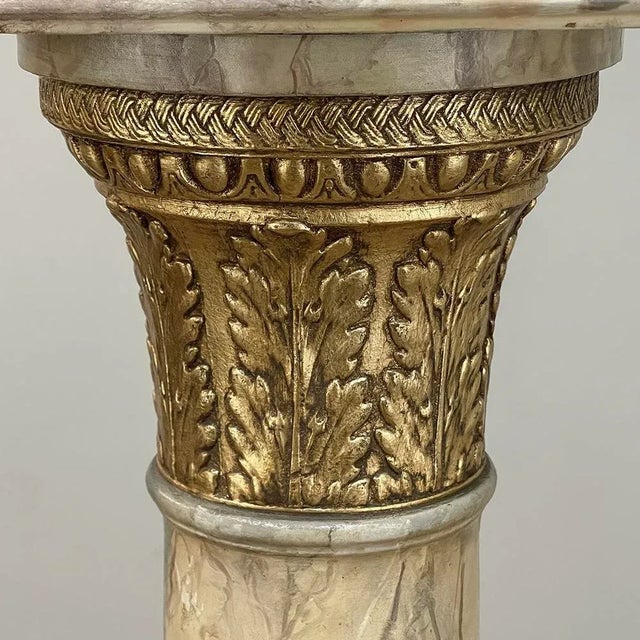 Wood 19th Century French Louis XVI Faux Marble Pedestal For Sale - Image 7 of 12