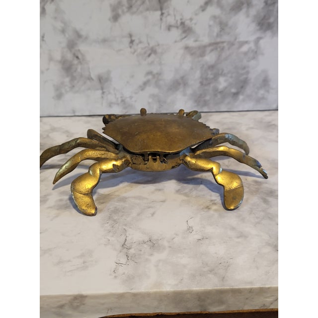 Articulate Brass Crab Catchall For Sale - Image 9 of 13