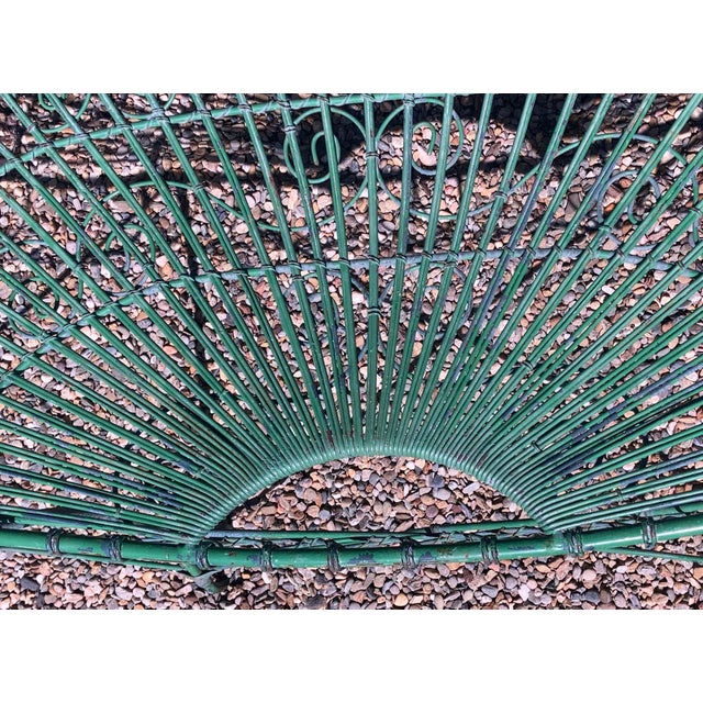 1970s Curvaceous Green-Painted Metal Garden Bench Seating Three For Sale - Image 4 of 6