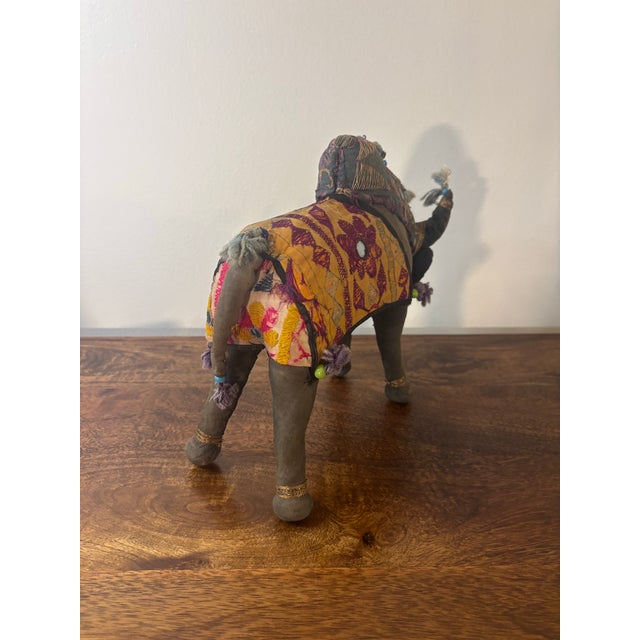 Vintage Rajasthani Embroidered Bull Folk Art Figure, India, Anglo Raj Decor For Sale In Miami - Image 6 of 6