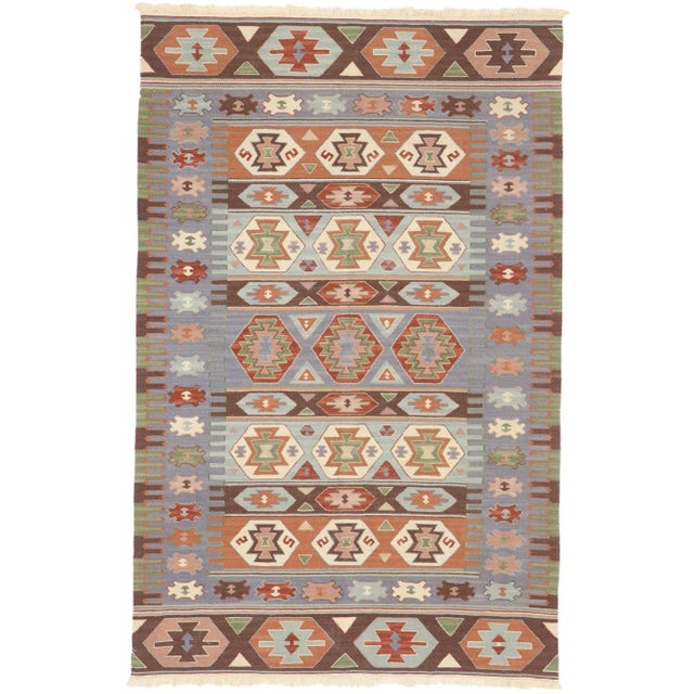 Vintage Persian Shiraz Kilim Rug - 03'08 X 05'07 For Sale - Image 10 of 10