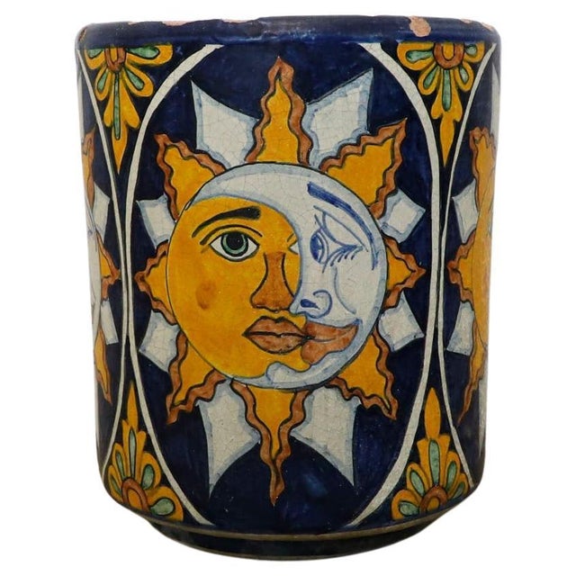 Mid 20th Century Mexican Glazed Ceramic Planter For Sale - Image 4 of 17