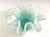 Glass 1970s Murano Style, Art Glass Aquamarine and Frosted White Ruffled Bowl For Sale - Image 7 of 8