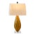 Vintage Murano-Style Gold Art Glass Table Lamp With Clear Acrylic Base & New Rectangular Shade, 31″ For Sale